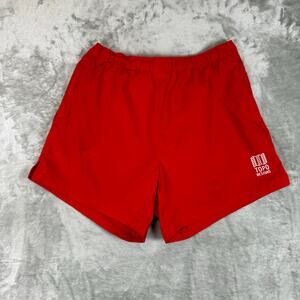 Topo Designs Retro River Shorts Men's Medium Red Nylon Spandex Yellow Belted